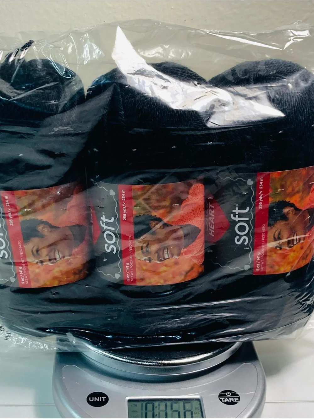 3 NEW Red Heart Soft 100% Acrylic 15oz / 434 g color: Black
